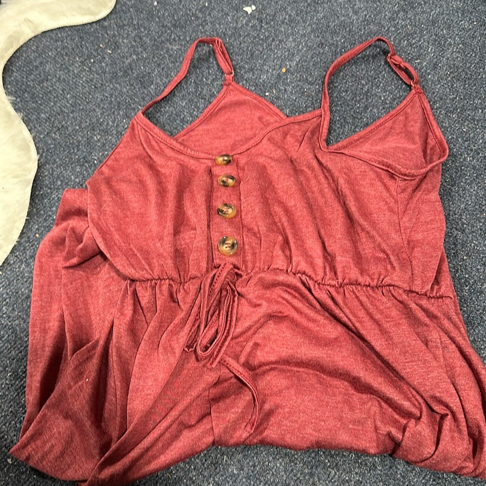 Washed red jumpsuit